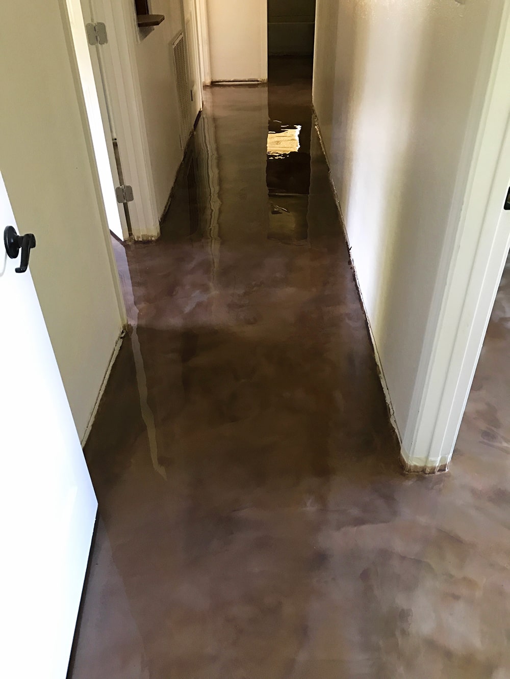 After stained home flooring